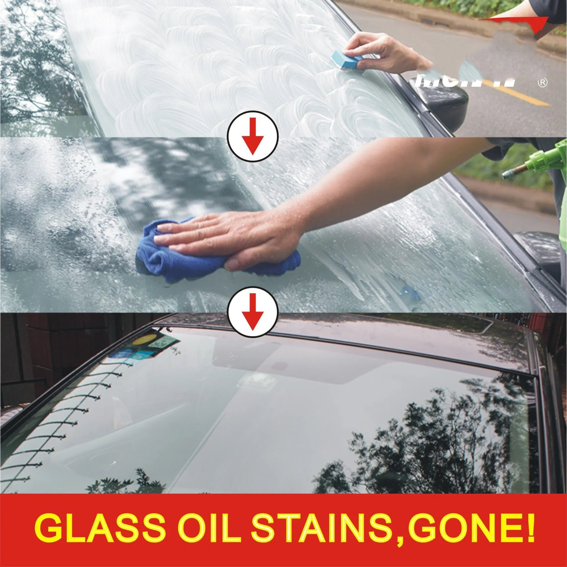 15ml bottle of automotive glass anti-fog and rain repellent treatment in a white English bag.