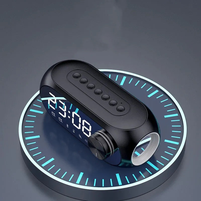 Extra Bass Portable Mini Clock Household Bluetooth Speaker in S8 Black, White or Blue colour options