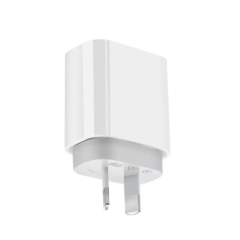White PD20W Type-C fast charger with AU plug for wall socket