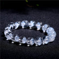 Original white crystal pyramid bead bracelet for women with a silver Ruyi charm, shown in multiple size options.