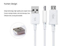 Black and white Android Micro USB charging and data sync cable, 1 metre long.