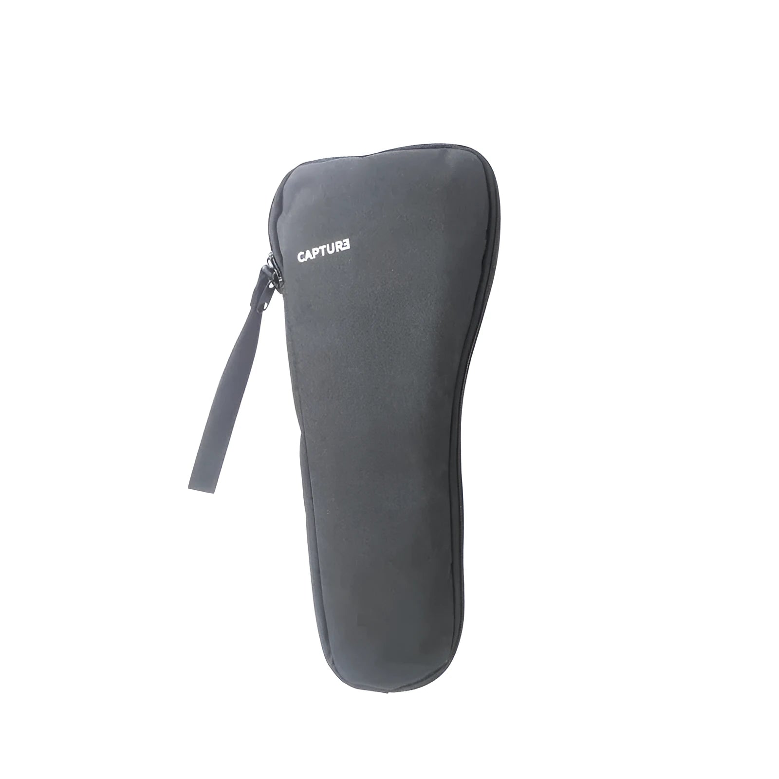 Black cloth storage bag for mobile phone stabilizer with zipped closure and multiple interior compartments