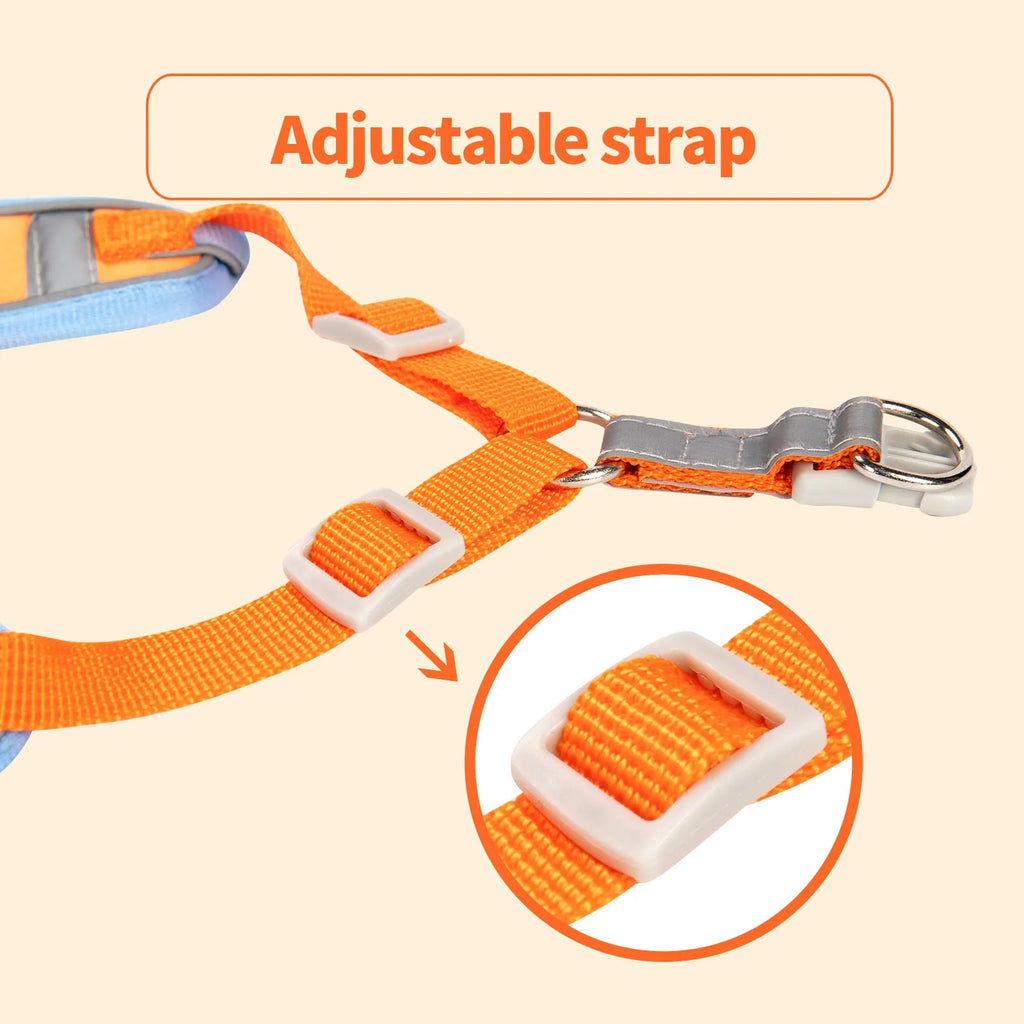 Adjustable dog haulage rope harness in multiple colours and sizes for pet control