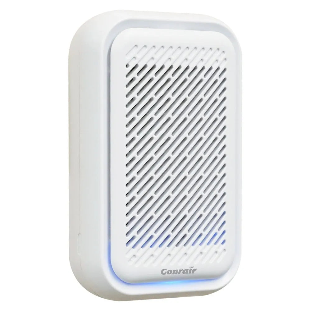 White wall-mounted air purifier with HEPA filter for rooms under 10 square metres