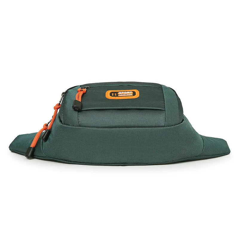 Waterproof slanted chest bag in nylon with adjustable strap, shown in available colours.