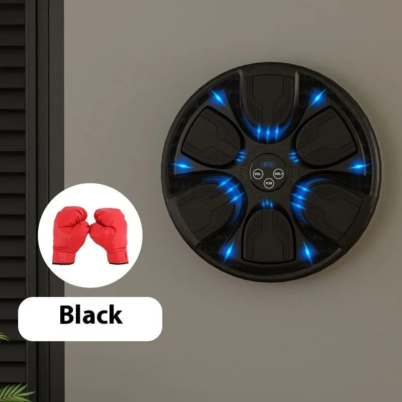 Black intelligent music boxing machine wall target with boxing gloves for home training
