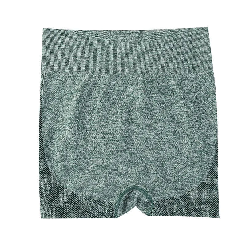 Women's high-waist yoga shorts in various colours with seamless waist design for fitness activities