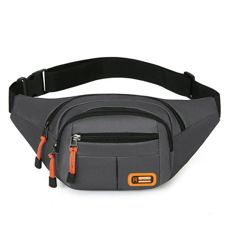 Waterproof slanted chest bag in nylon with adjustable strap, shown in available colours.