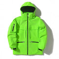Men's Winter Ski Suit Hooded Jacket with Thicken Thermal Padding, Polyester Fibre Filler, Available in Black, Rose Red, Light Blue, Fluorescent Green, and Pure White, Sizes S to XXL for Ice Sports