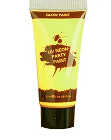 25ml hose tube of neon face and body paint in a bright colour like green or pink, labelled safe and non-toxic.