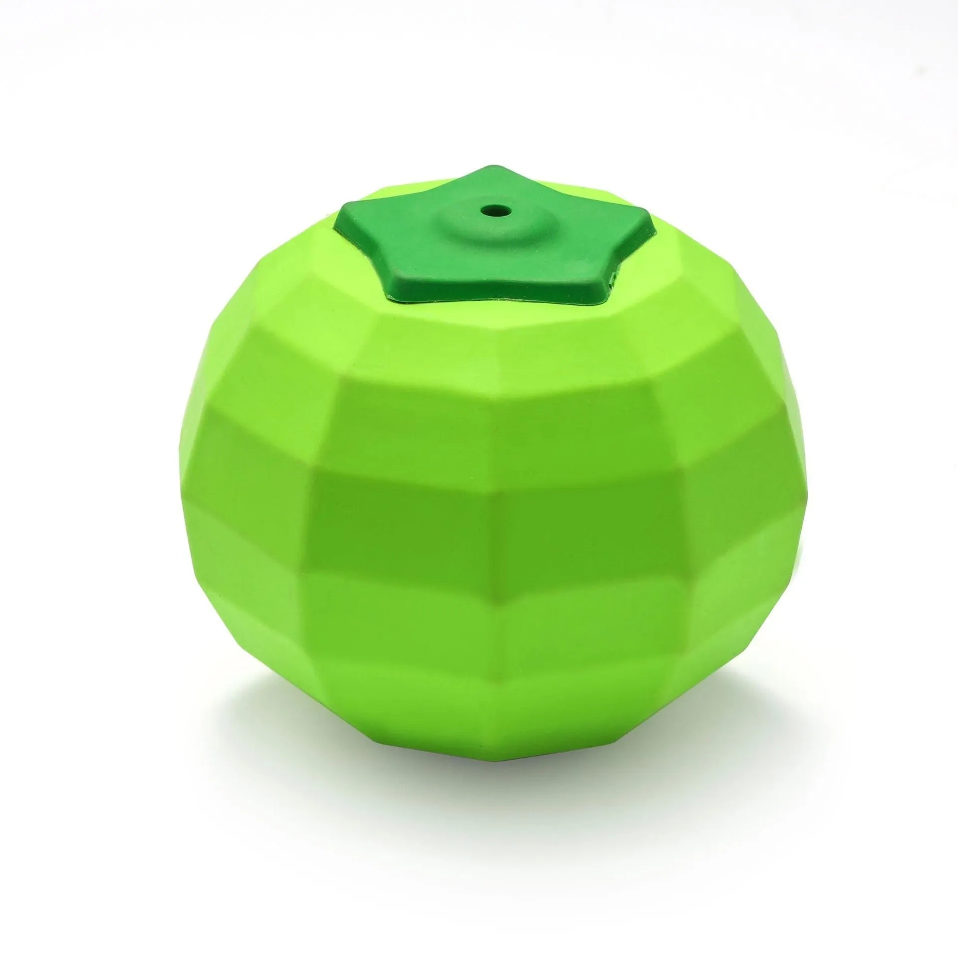 Green natural rubber dog ball chew toy with squeaker for medium and large breed aggressive chewers