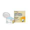 White oral care powder in 50g container with natural mint and bee venom ingredients