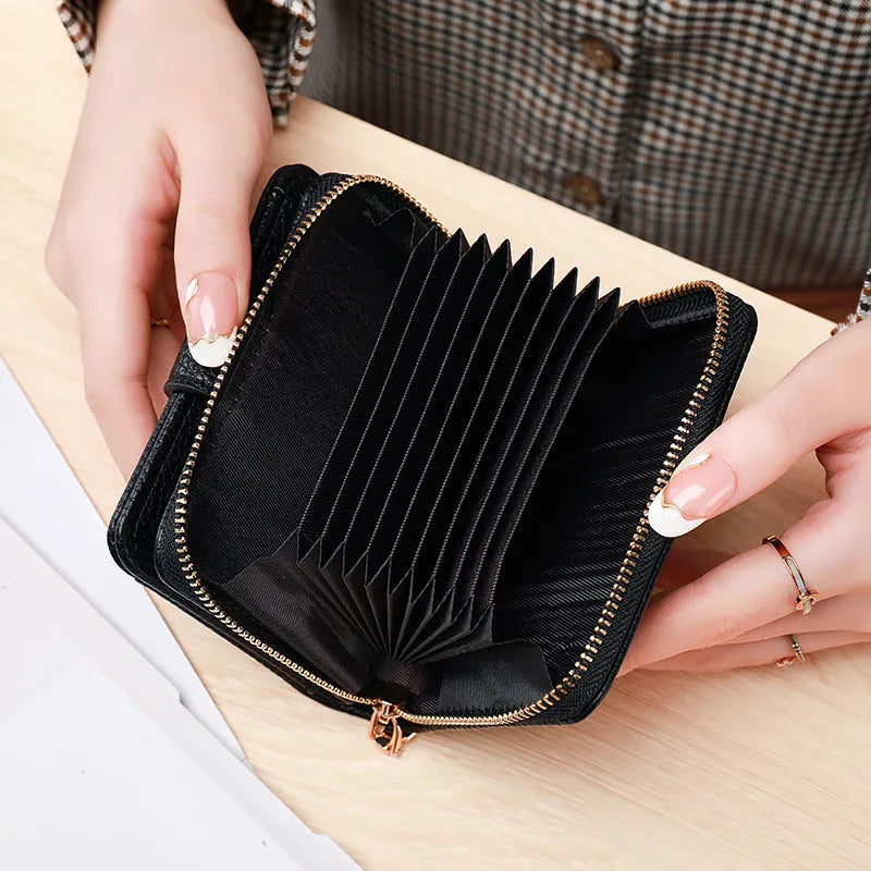 Ladies short wallet with lychee pattern in PU leather, two-fold design in beige colour