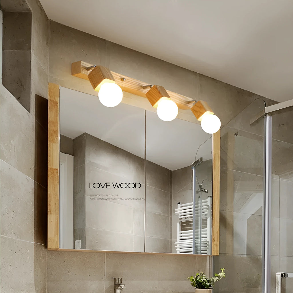 LED wall lamp with built-in mirror cabinet measuring 24cm in diameter