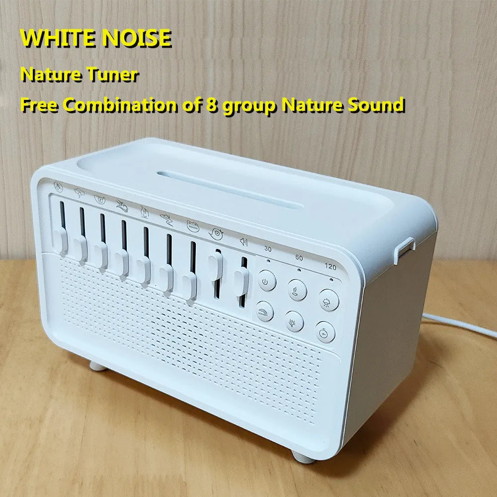 3-in-1 Bluetooth speaker white noise machine humidifier night light with 8 nature sounds, geometric European style, 200mm size