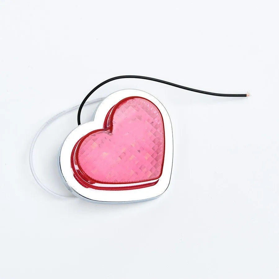Japanese-style heart-shaped 12V automotive LED sidelight for fender mounting in multiple colour options
