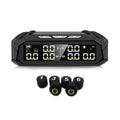 Solar external tire pressure monitor with LCD display and 6 sensors for RV and truck use