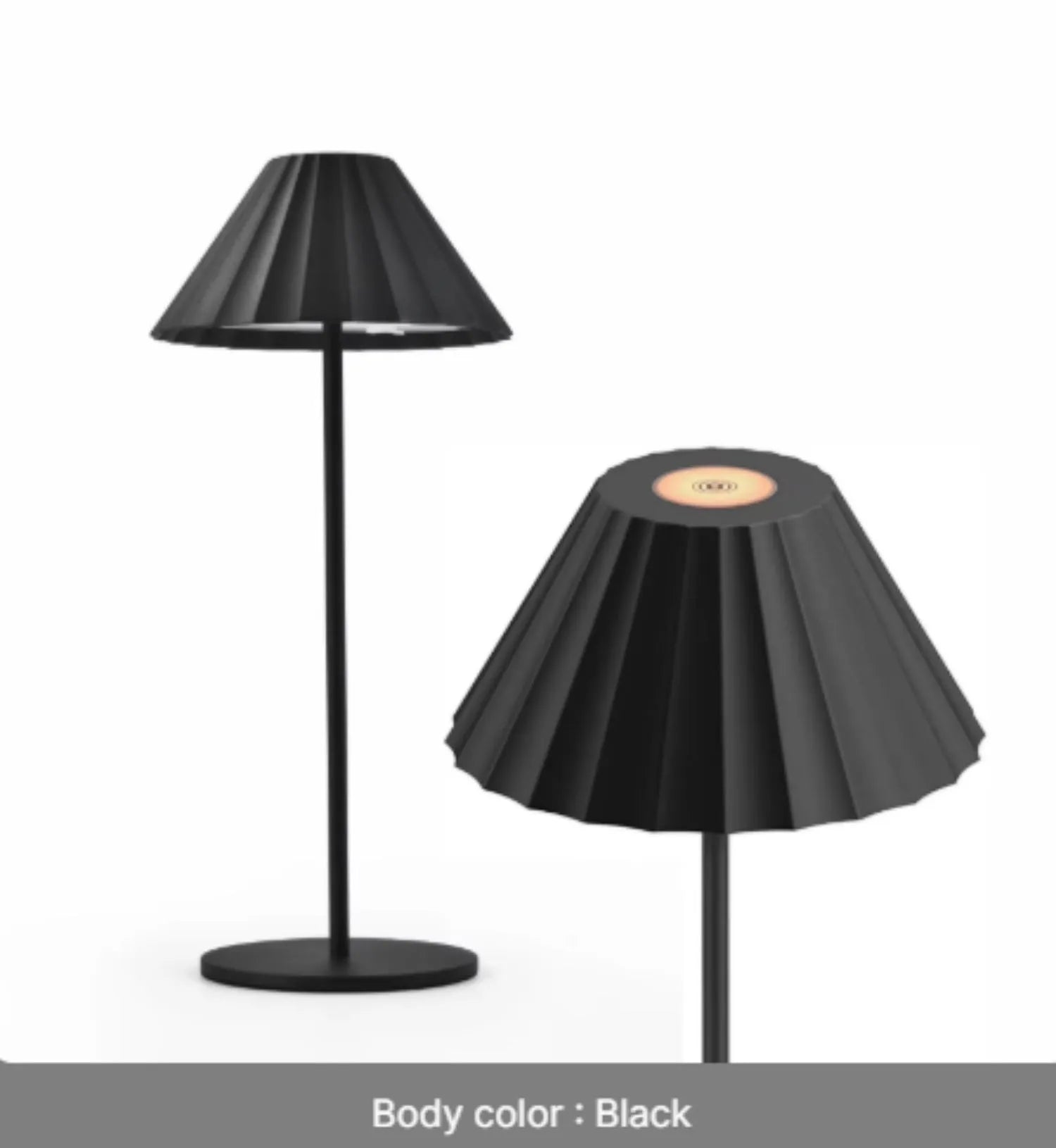Alloy desk lamp with touch dimming controls and USB Type-C charging port