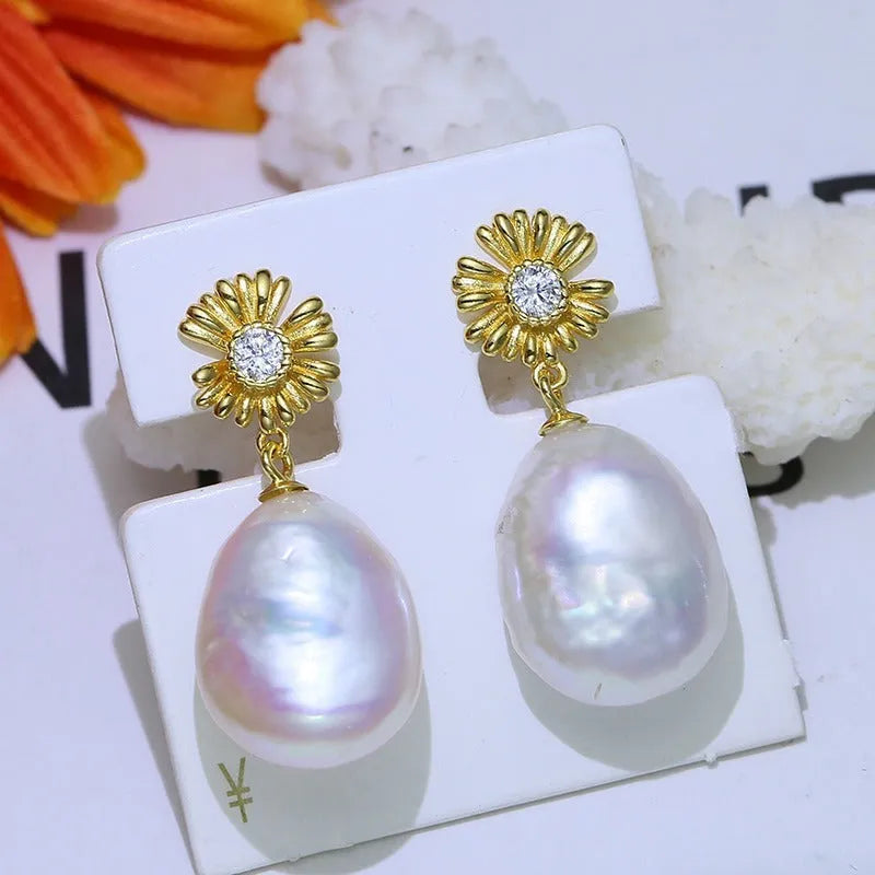 S925 sterling silver baroque flower earring holder with gold or silver finish option