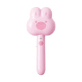 Cat steam brush grooming tool with cartoon design showing hot spray function and self-cleaning mode