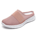 Women's breathable casual shoes with mesh upper and hollow-out design in black, flat heel.