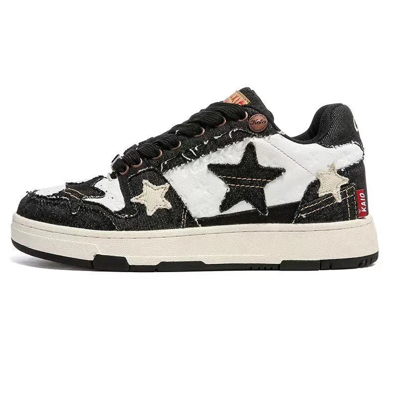 Cowhide leather low-top platform running shoes in West Lake dragon well tea colour with front lace-up