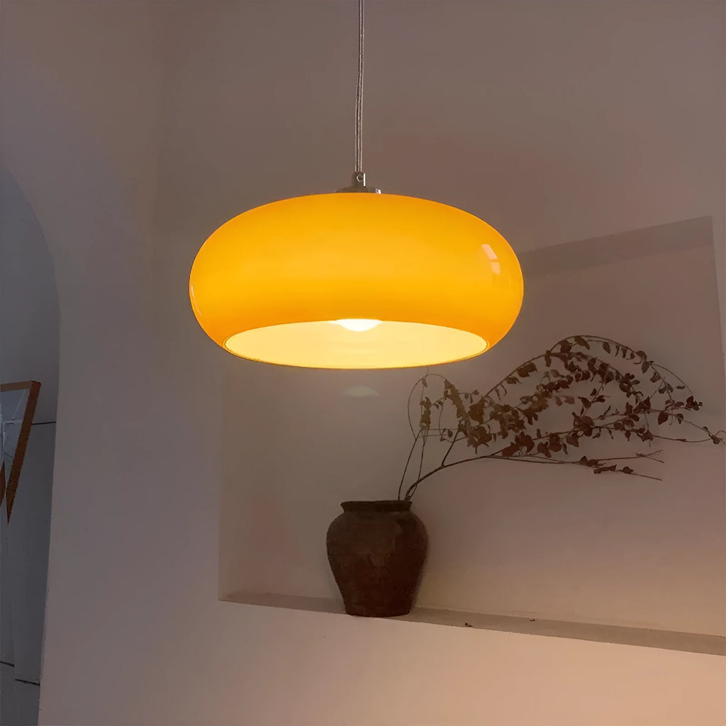 Bauhaus three headed egg tart shaped glass pendant light chandelier in milky white