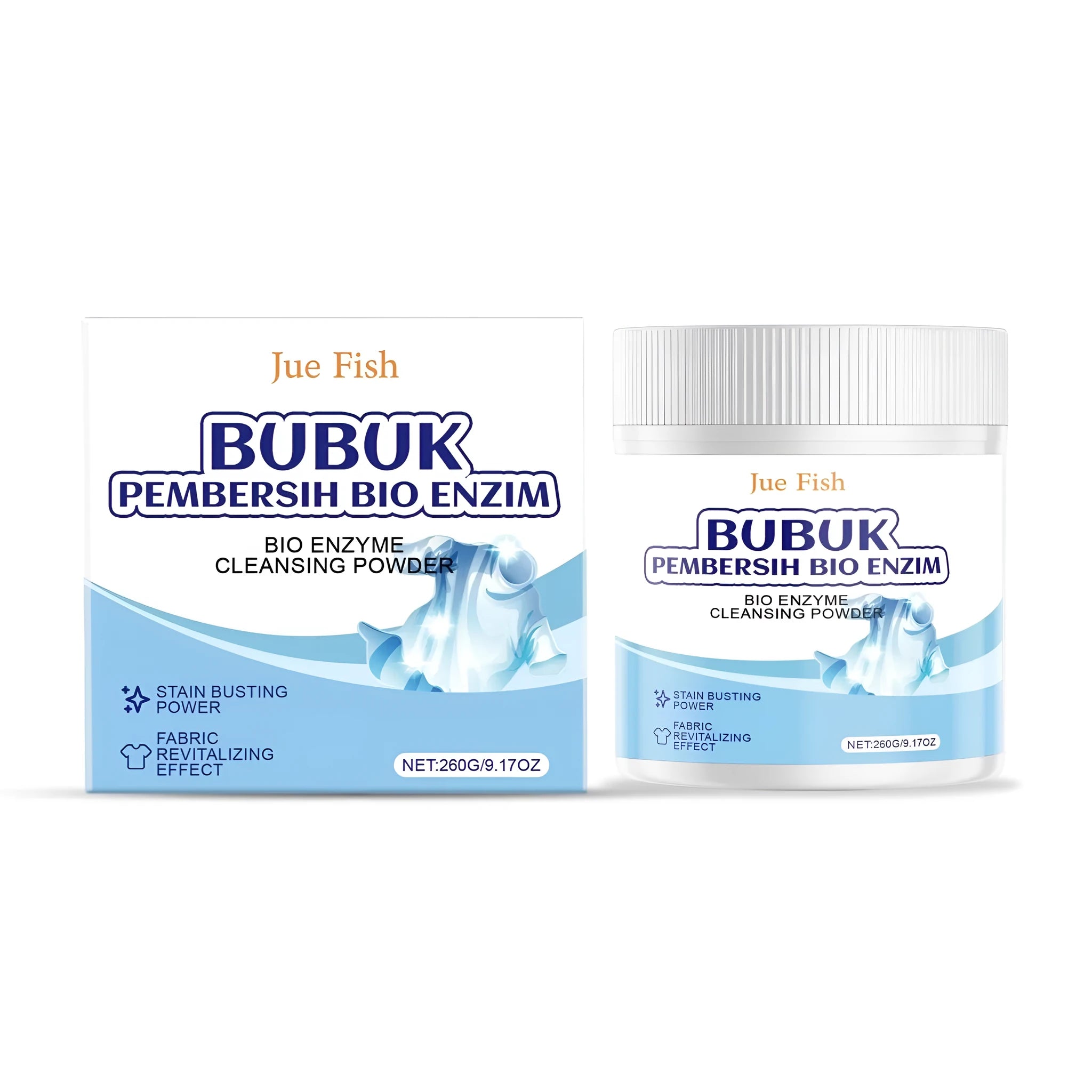 260g container of bio enzyme cleaning powder with sodium percarbonate and protease formula for laundry stains