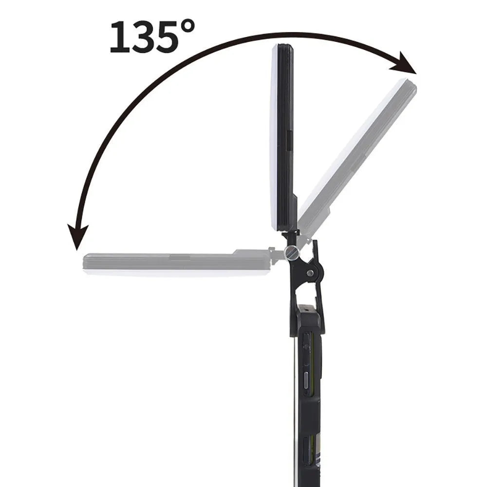 Pocket-sized clip-on LED fill light attached to a mobile phone for photography.