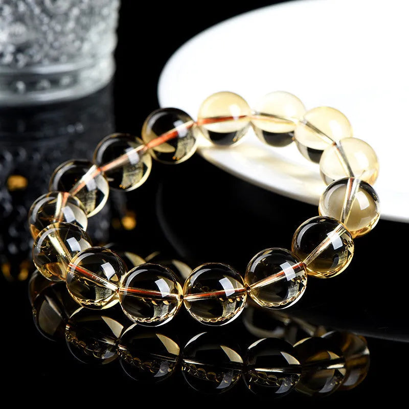 Natural citrine scattered beads bracelet with polished 7A and 6A grade stones in original jewellery design