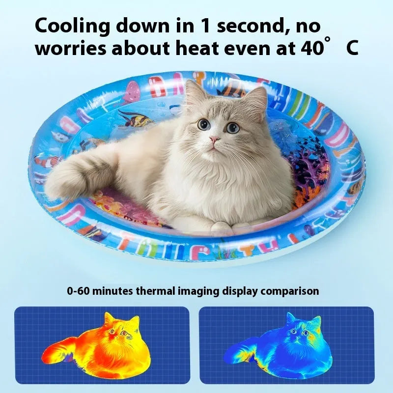 PVC inflatable pet cooling water bed mattress in dolphin and shark designs