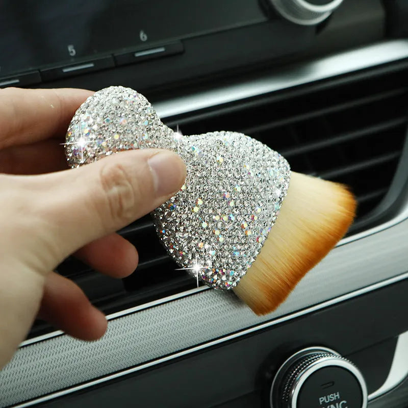 10cm car interior cleaning brush with flexible PVC bristles for dashboard and vent dust removal
