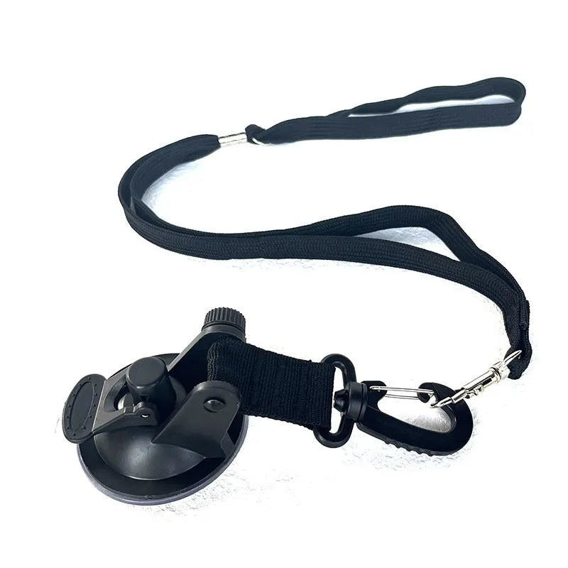 Pet bathing restraint handcuffs with suction cups and anti-grab traction rope in black or blue colour