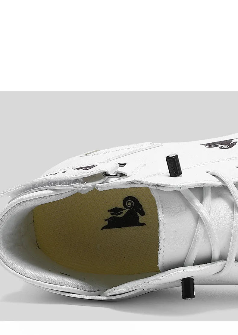 Men's octopus style high top boots in khaki colour with a microfiber upper and flat rubber sole.