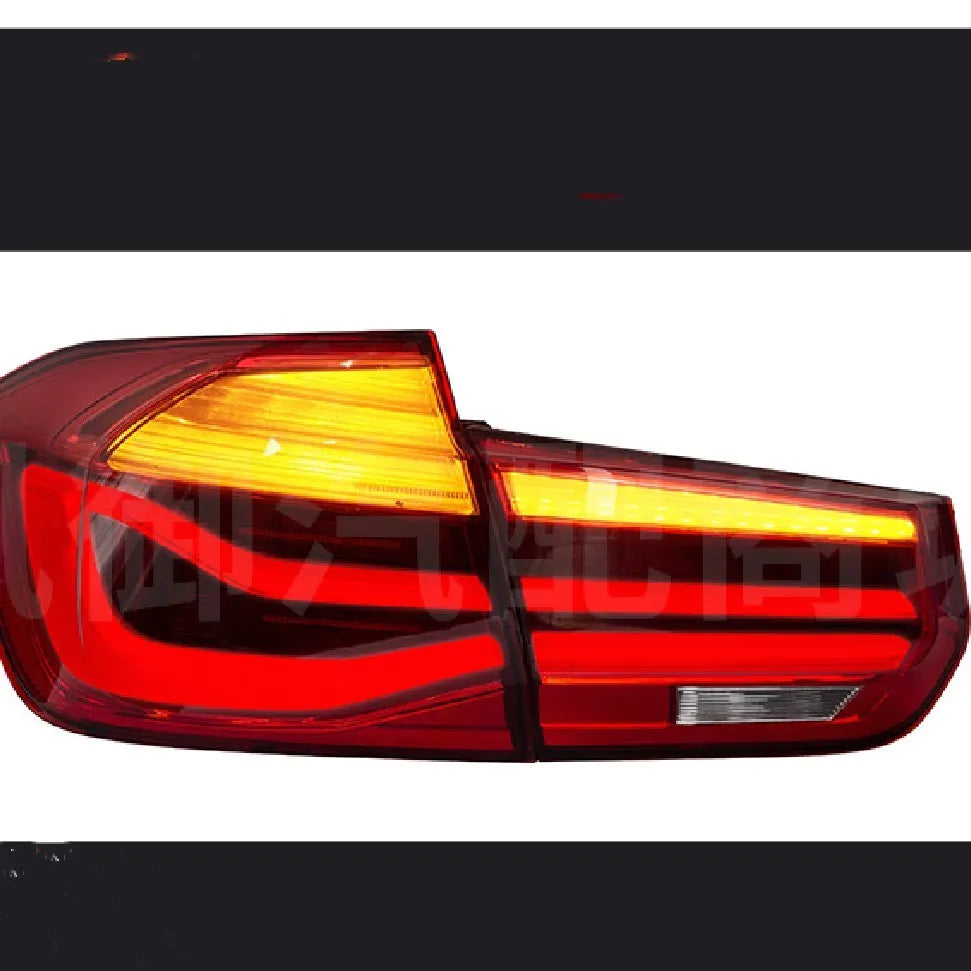 BMW 3 Series replacement tail light assembly with LED streamer lights in red or smoked black finish.
