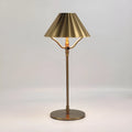 Gold-coloured alloy rechargeable desk lamp with touch dimmer and Type-C port.