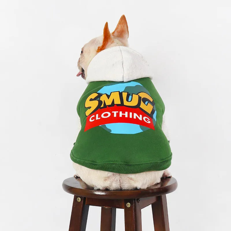 Green cotton pet clothing for dogs or cats, sizes L to 4XL.