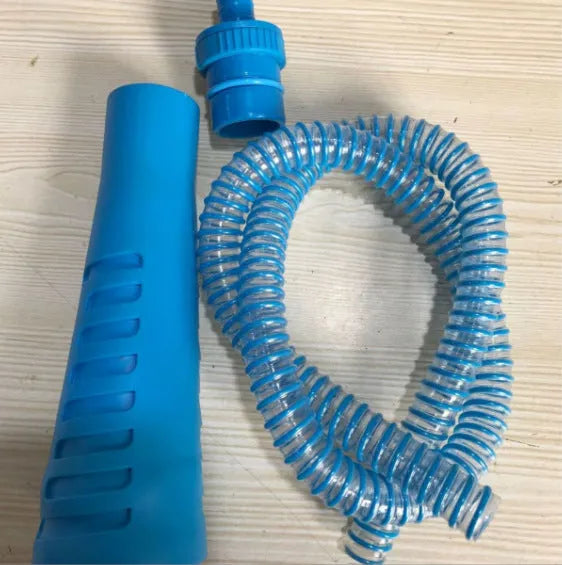 Blue plastic suction pipe vacuum attachment with round head, 114cm length for appliance cleaning