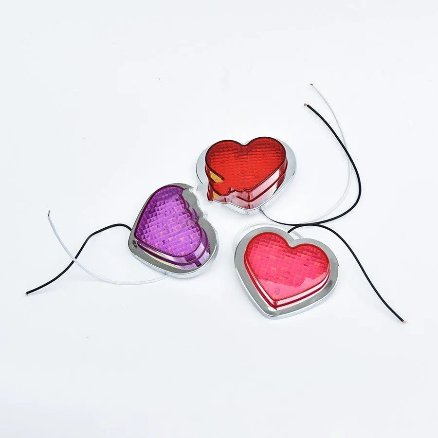 Japanese-style heart-shaped 12V automotive LED sidelight for fender mounting in multiple colour options