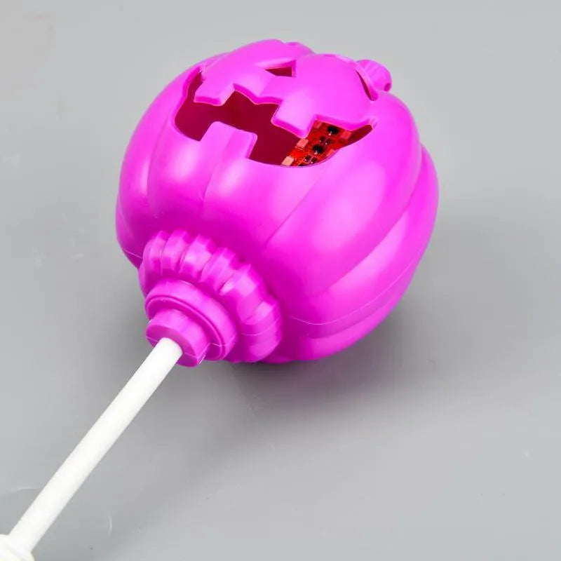 Plastic pumpkin decorative lamp with USB charging in yellow or purple light colours