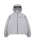 Grey men's hooded loose fit British style polyester sun protection jacket