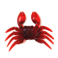 PVC software artificial crab fishing lure in red and brown, measuring 8cm in length.