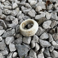 Chinese style irregular geometric wide resin ring in brown and white colour options
