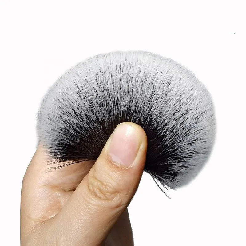 Black ultra-soft car detailing brush with pig hair bristles and PP plastic handle.