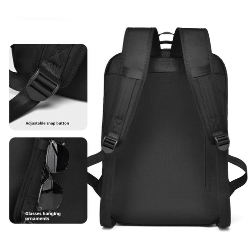 18L multifunctional waterproof lightweight travel bag in black Oxford cloth with solid colour finish