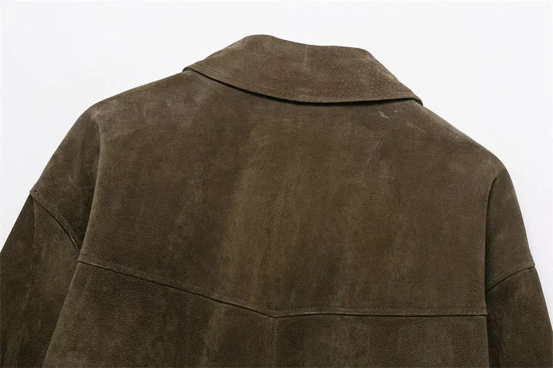 Women's casual PU leather jacket in pictured colour with regular fit and Asian sizing