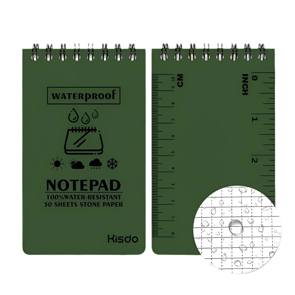 Waterproof spiral-bound office notepad with PP cover and stone paper in multiple colour options