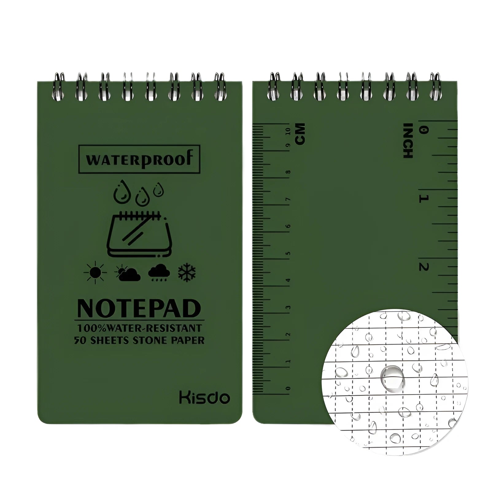 Waterproof spiral-bound office notepad with PP cover and stone paper in multiple colour options
