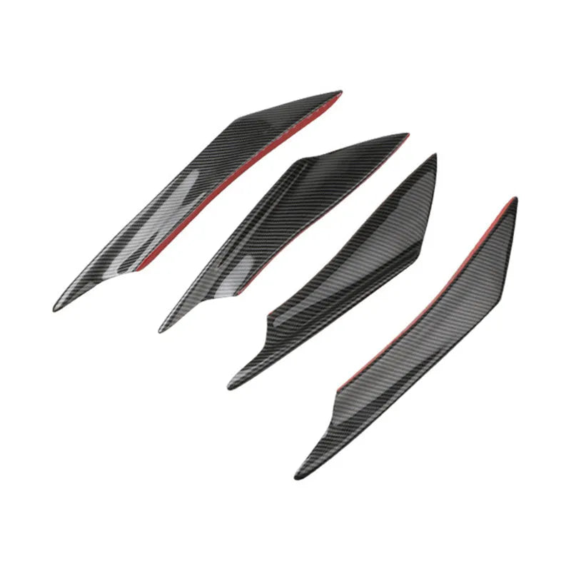 Carbon fibre pattern automotive bumper blade air knife spoiler kit with four ABS plastic components