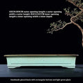 Green retro ceramic bonsai pot with purple sand crackled glaze handmade finish